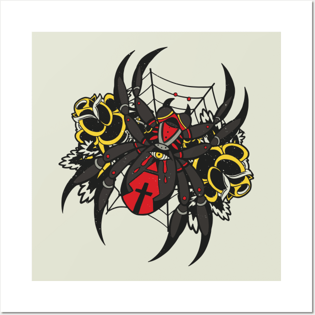 Creepy Black Widow Spider Wall Art by SLAG_Creative